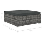 Set de muebles de jardín 10 pzas y cojines ratán sintético gris