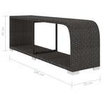 Muebles de jardín de 11 piezas con cojines ratán sintético negro