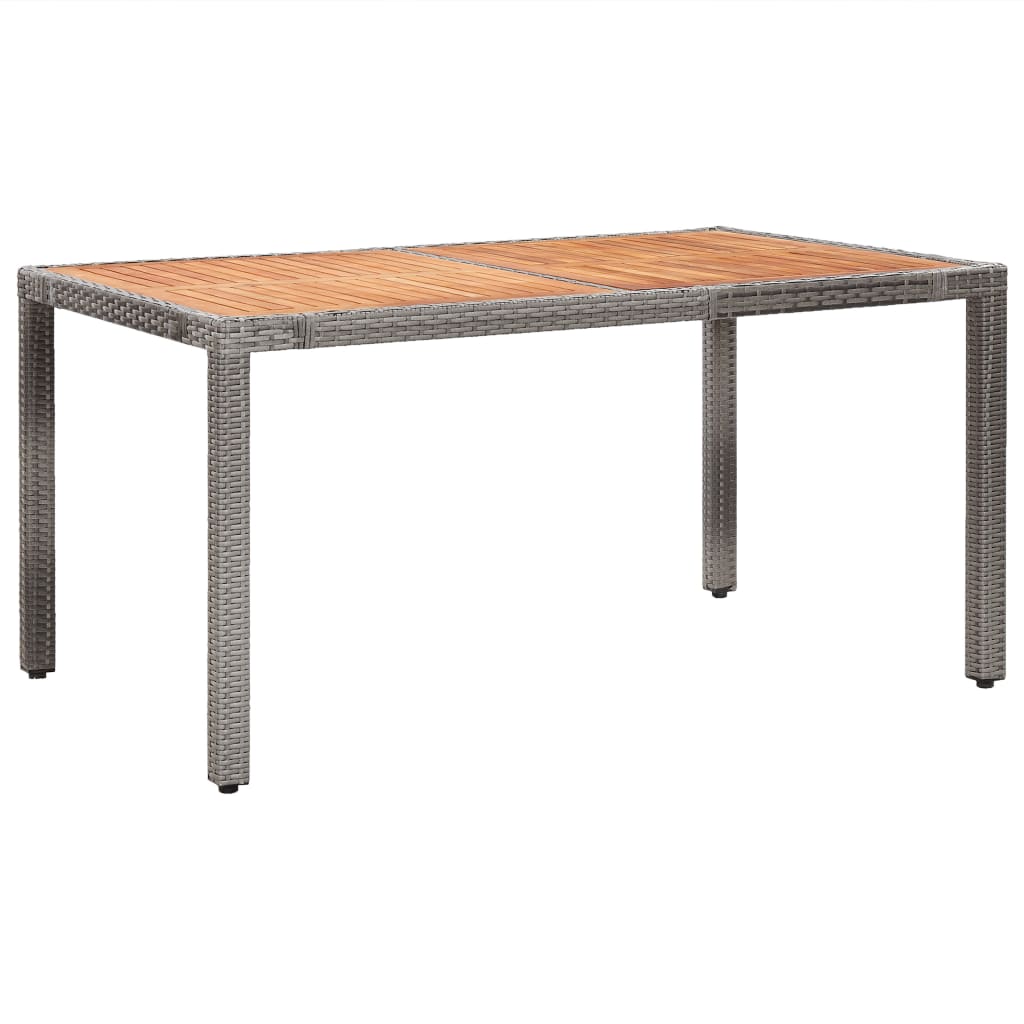 Set de comedor de jardín y cojines 7 pzas ratán sintético gris