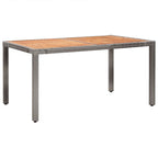 Set de comedor de jardín y cojines 7 pzas ratán sintético gris