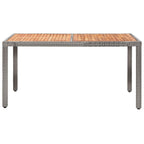 Set de comedor de jardín y cojines 7 pzas ratán sintético gris
