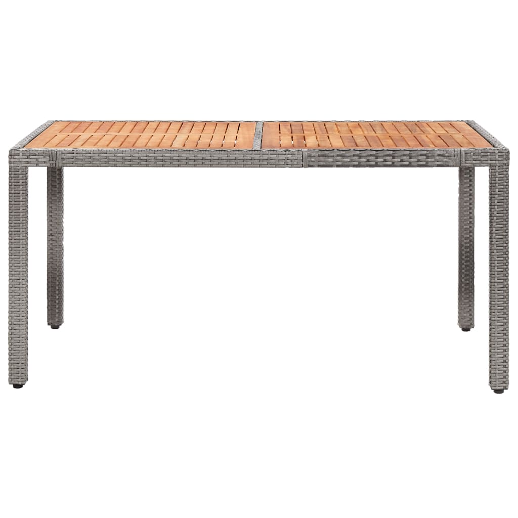 Set de comedor de jardín y cojines 7 pzas ratán sintético gris