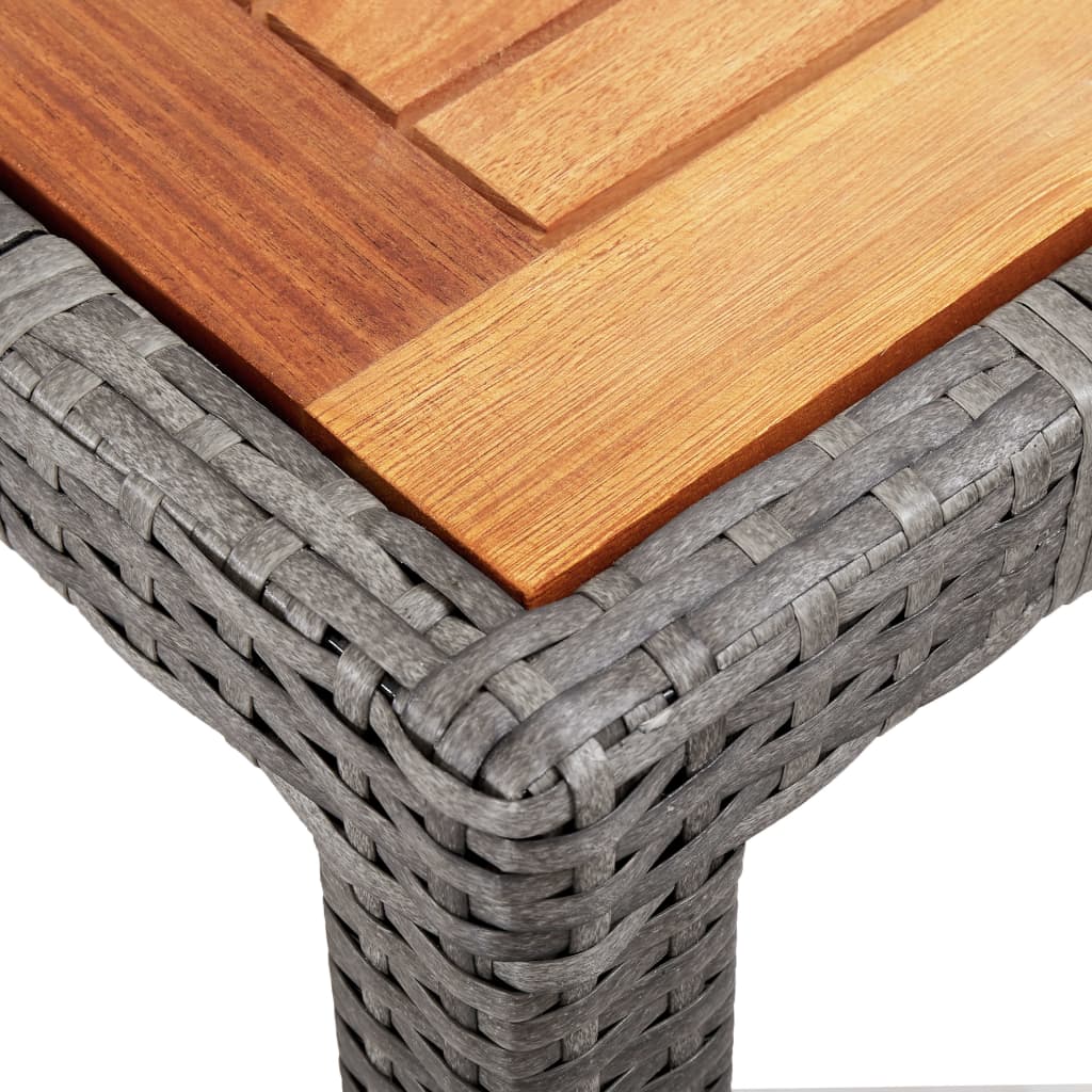 Set de comedor de jardín y cojines 7 pzas ratán sintético gris