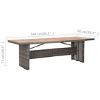 Set de comedor de jardín 9 pzas y cojines ratán sintético gris