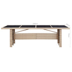 Set comedor de jardín 9 piezas y cojines ratán sintético beige
