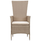 Set comedor de jardín 9 piezas y cojines ratán sintético beige