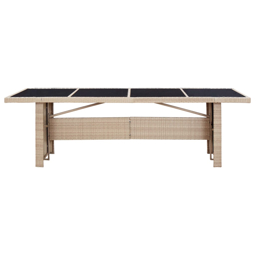 Set comedor de jardín 9 piezas y cojines ratán sintético beige