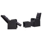 Juego muebles bistro jardín 3 pzas cojines ratán sintético gris