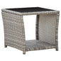 Gray synthetic rattan and glass coffee table 45x45x40 cm