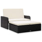 2-piece garden furniture set with cushions, synthetic rattan, brown