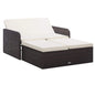 2-piece garden furniture set with cushions, synthetic rattan, brown