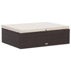 Set muebles de jardín 2 piezas y cojines ratán sintético marrón