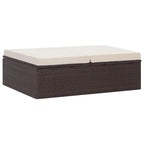 Set muebles de jardín 2 piezas y cojines ratán sintético marrón