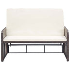 Set muebles de jardín 2 piezas y cojines ratán sintético marrón
