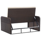 Set muebles de jardín 2 piezas y cojines ratán sintético marrón