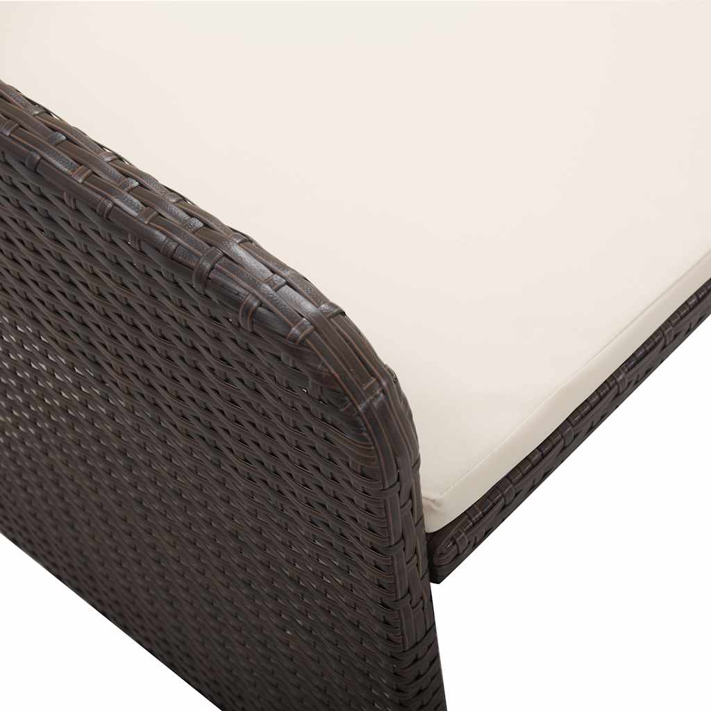 Set muebles de jardín 2 piezas y cojines ratán sintético marrón