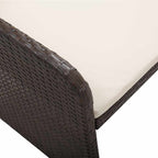 Set muebles de jardín 2 piezas y cojines ratán sintético marrón