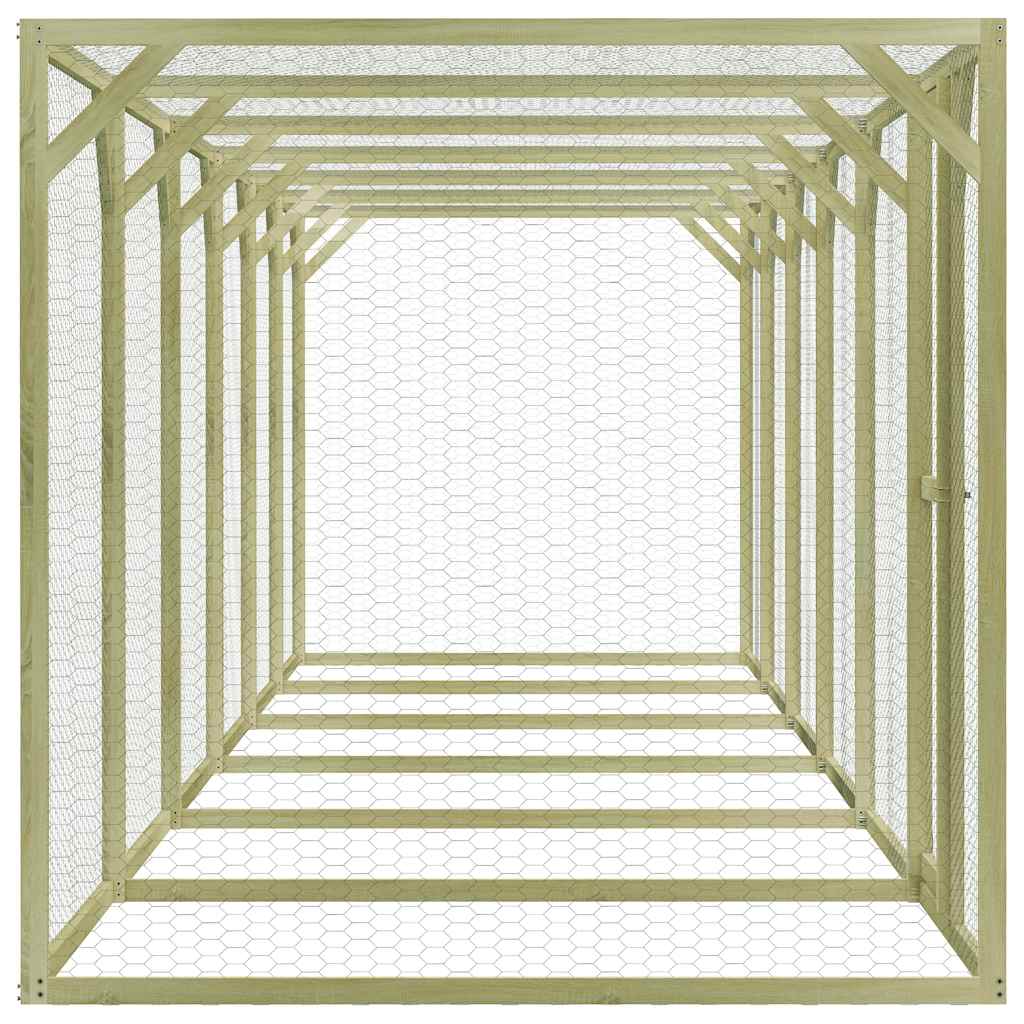 Gallinero de madera de pino impregnada 1,5x9x1,5 m