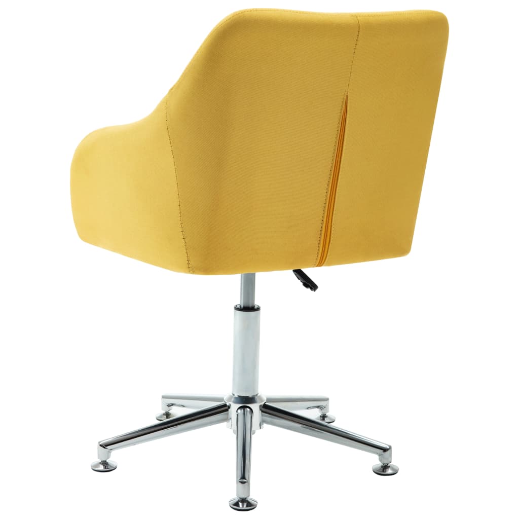 Silla de oficina giratoria de tela amarilla