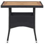 Set comedor jardín 5 pzas ratán sintético y madera acacia negro