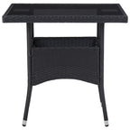 Muebles de jardín 5 piezas ratán sintético y vidrio negro