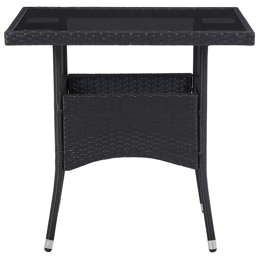 Muebles de jardín 5 piezas ratán sintético y vidrio negro