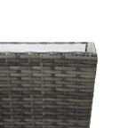 Mesa de centro ratán PE y vidrio templado gris 41,5x41,5x43 cm