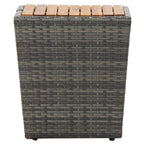 Mesa de centro ratán PE y madera de acacia gris 41,5x41,5x43 cm