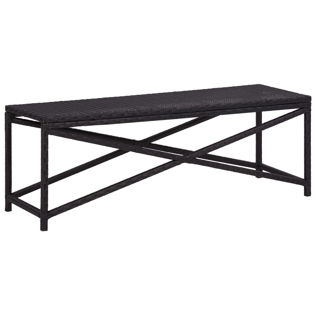Banco de jardín de ratán sintético marrón 120 cm