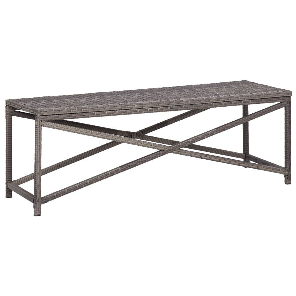 Banco de jardín de ratán sintético marrón 120 cm