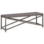 Banco de jardín de ratán sintético marrón 120 cm