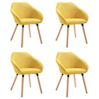 Sillas de comedor 4 unidades tela amarillo