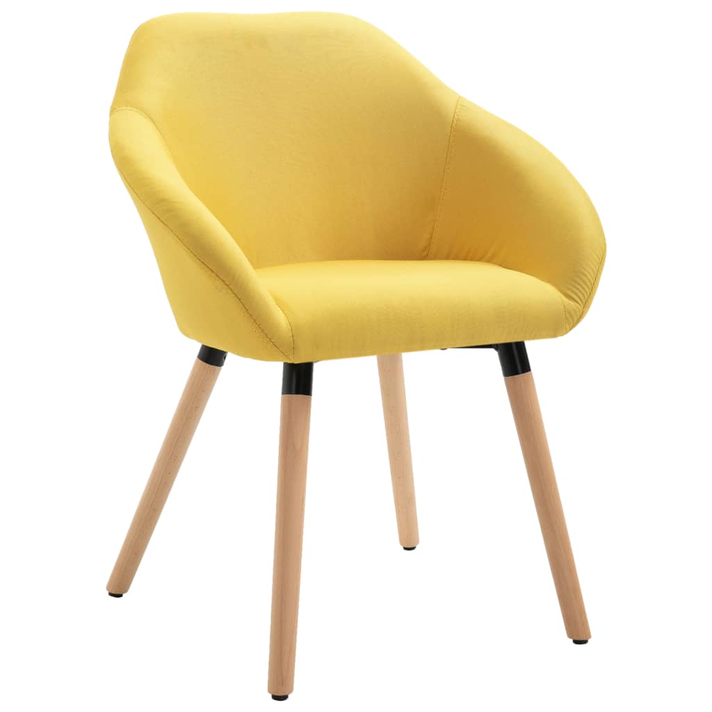 Sillas de comedor 4 unidades tela amarillo