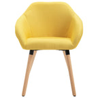 Sillas de comedor 4 unidades tela amarillo