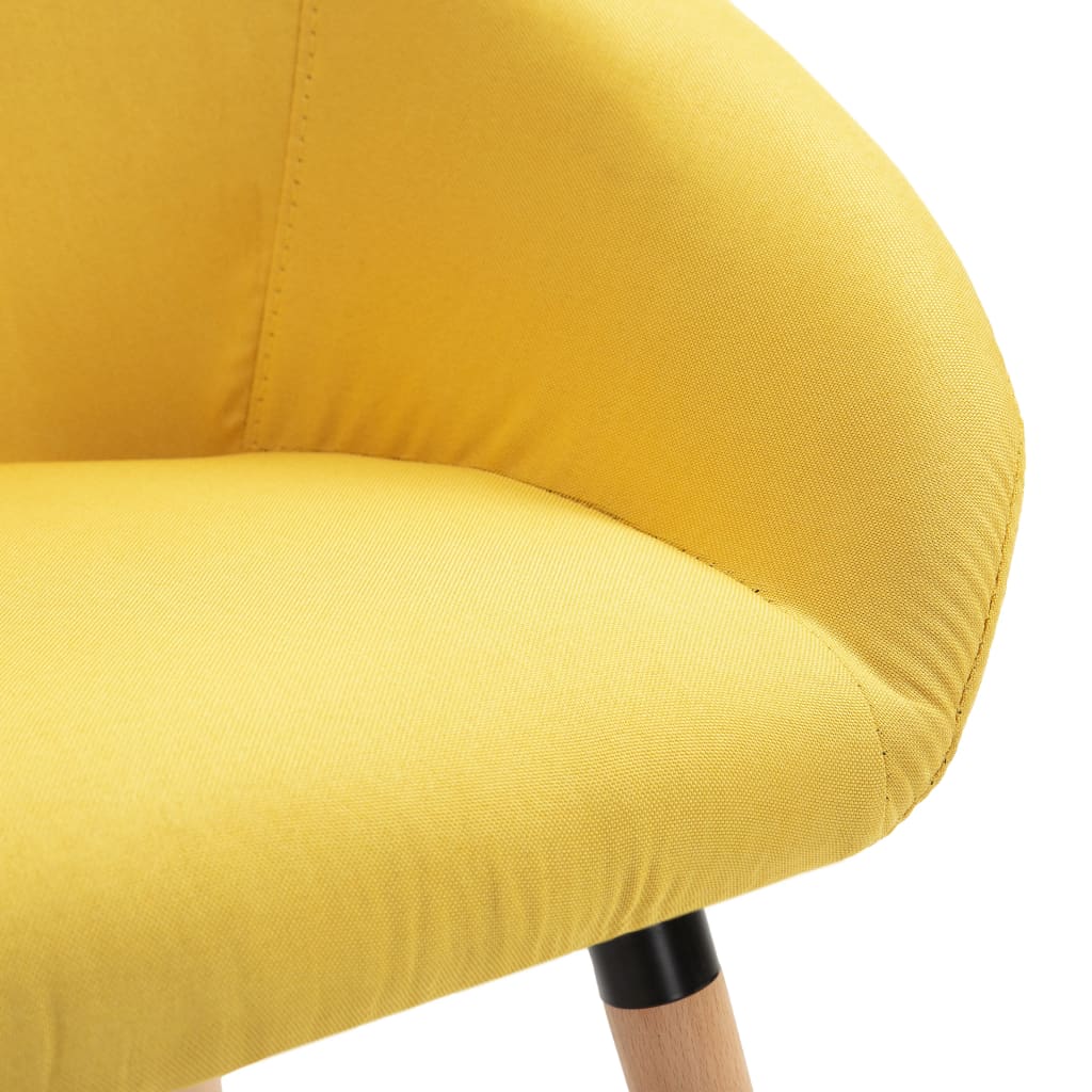 Sillas de comedor 4 unidades tela amarillo