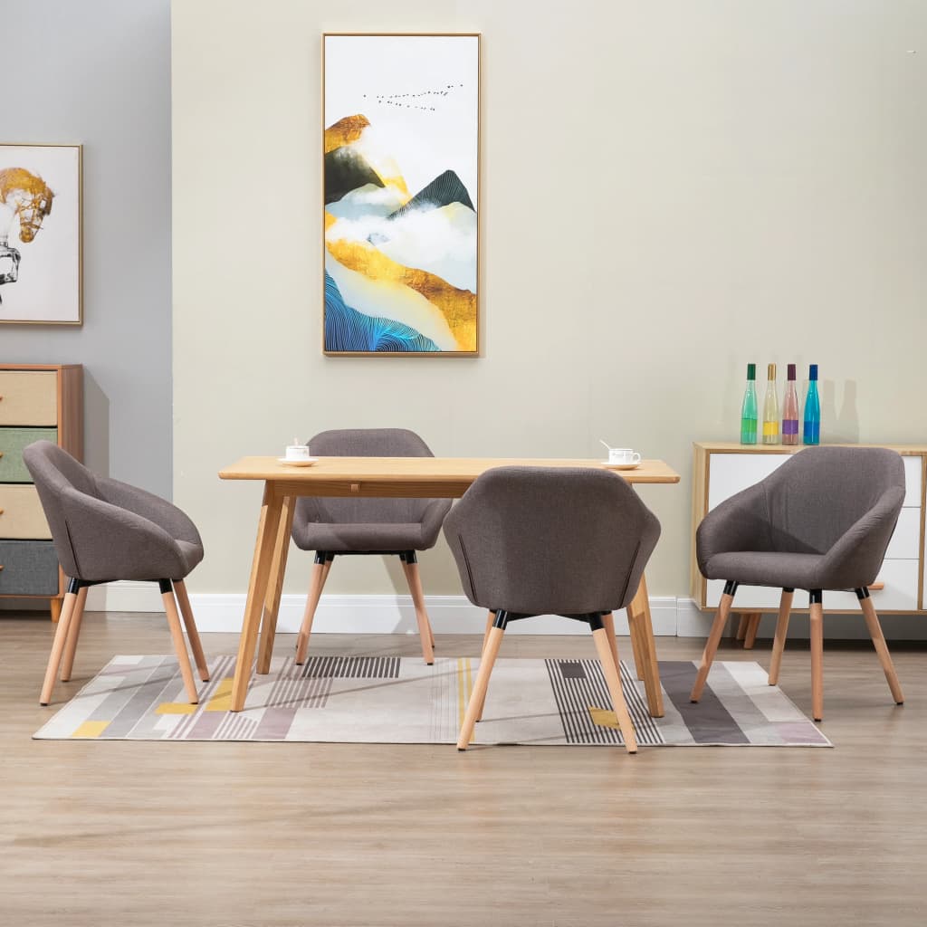 Cadeiras de sala de jantar 4 unidades tecido amarelo