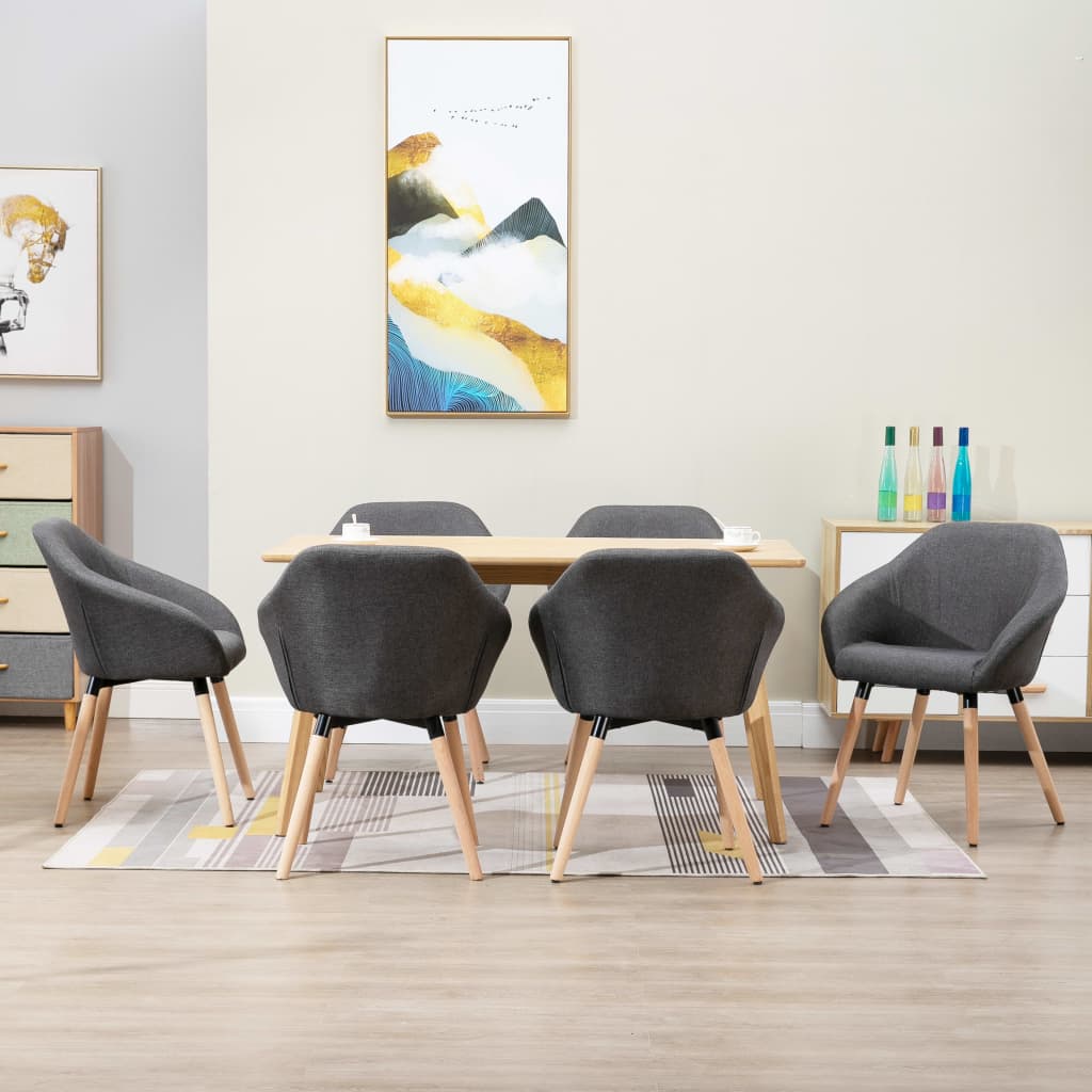 Cadeiras de sala de jantar 4 unidades tecido amarelo