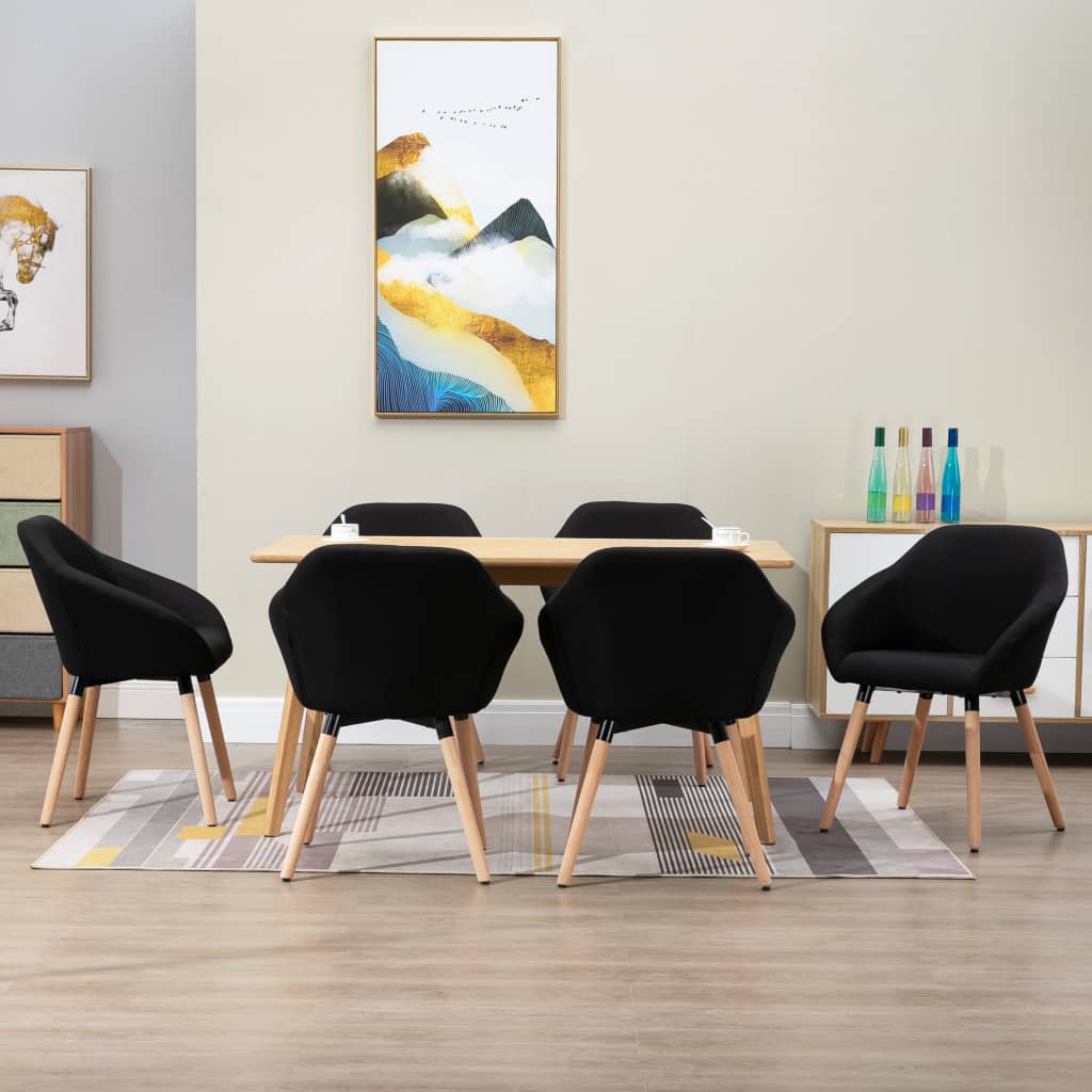 Cadeiras de sala de jantar 4 unidades tecido amarelo