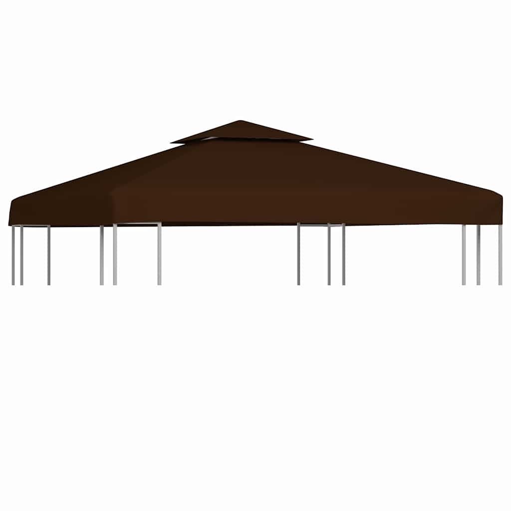 Cubierta superior de cenador 2 niveles negro 310 g/m² 3x3 m