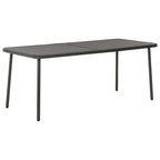 Mesa de jardín de acero gris oscuro 150x90x72 cm