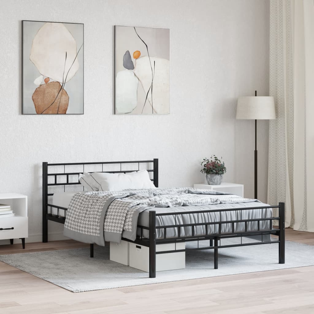 Cama con somier sin colchón metal blanco 90x200 cm