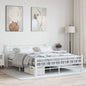 Estructura cama con cabecero sin colchón metal blanco 140x200cm