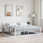 Cama con somier sin colchón metal blanco 90x200 cm