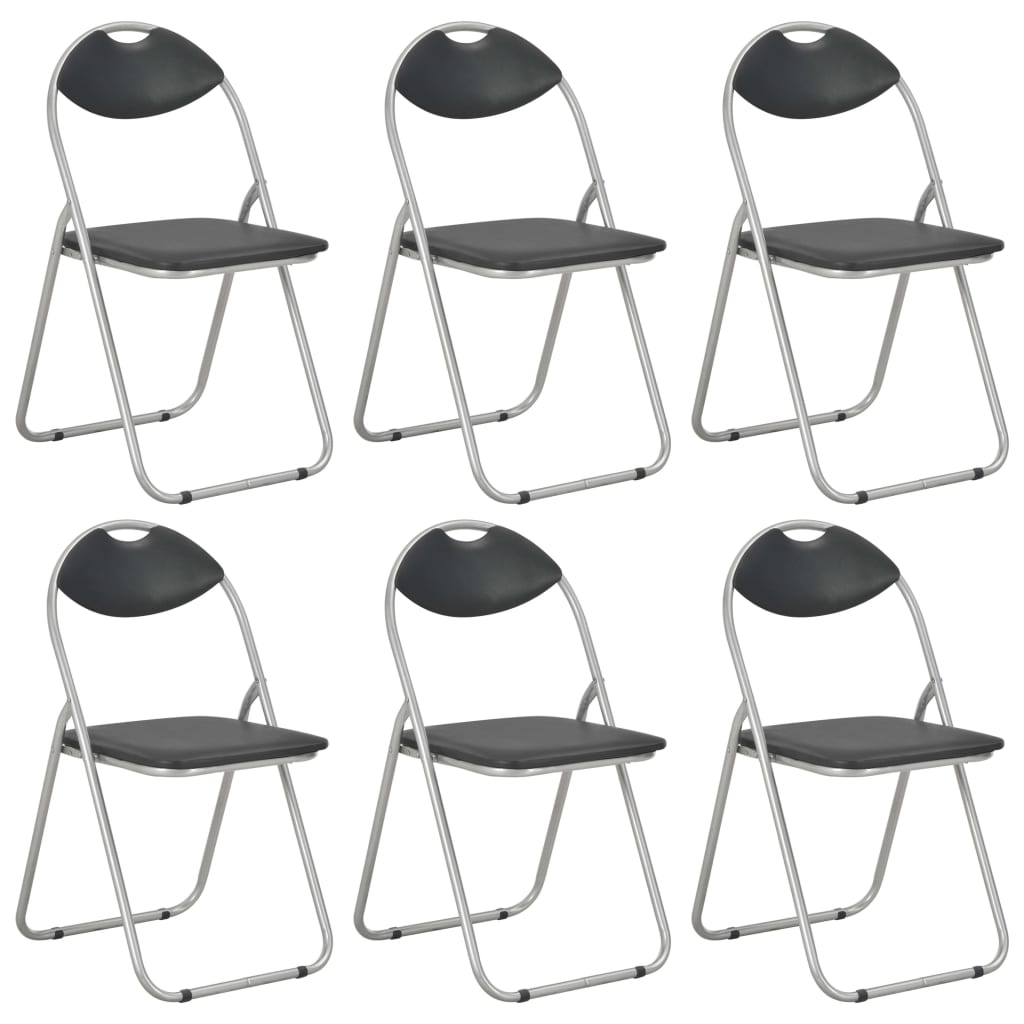 2 white faux leather folding dining chairs