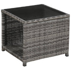 Juego muebles bistro jardín 3 pzas cojines ratán sintético gris
