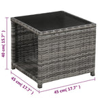 Juego muebles bistro jardín 3 pzas cojines ratán sintético gris