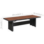 Set comedor de jardín 9 piezas y cojines ratán sintético negro