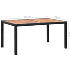 Set comedor de jardín 7 piezas ratán sintético y madera negro