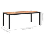 Set comedor de jardín 9 piezas y cojines ratán sintético negro
