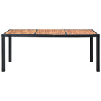 Set comedor de jardín 9 piezas y cojines ratán sintético negro